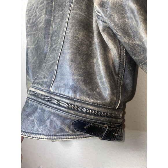 Calugi E Giannelli Leather Jacket Italy Biker Grunge Distressed 50 Pilot Rare - Picture 12 of 16